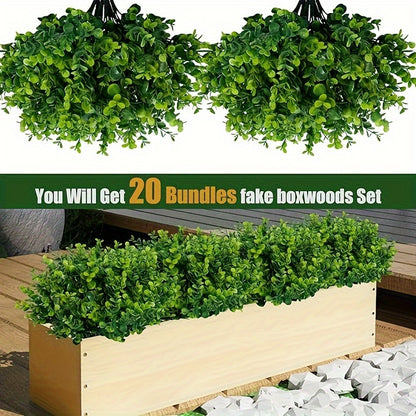 Set Of 20 UV-resistant Bionic Eucalyptus, Suitable For Indoor And Outdoor Decoration-perfect For Weddings, Homes, Gardens, And Offices - DropOnline.co