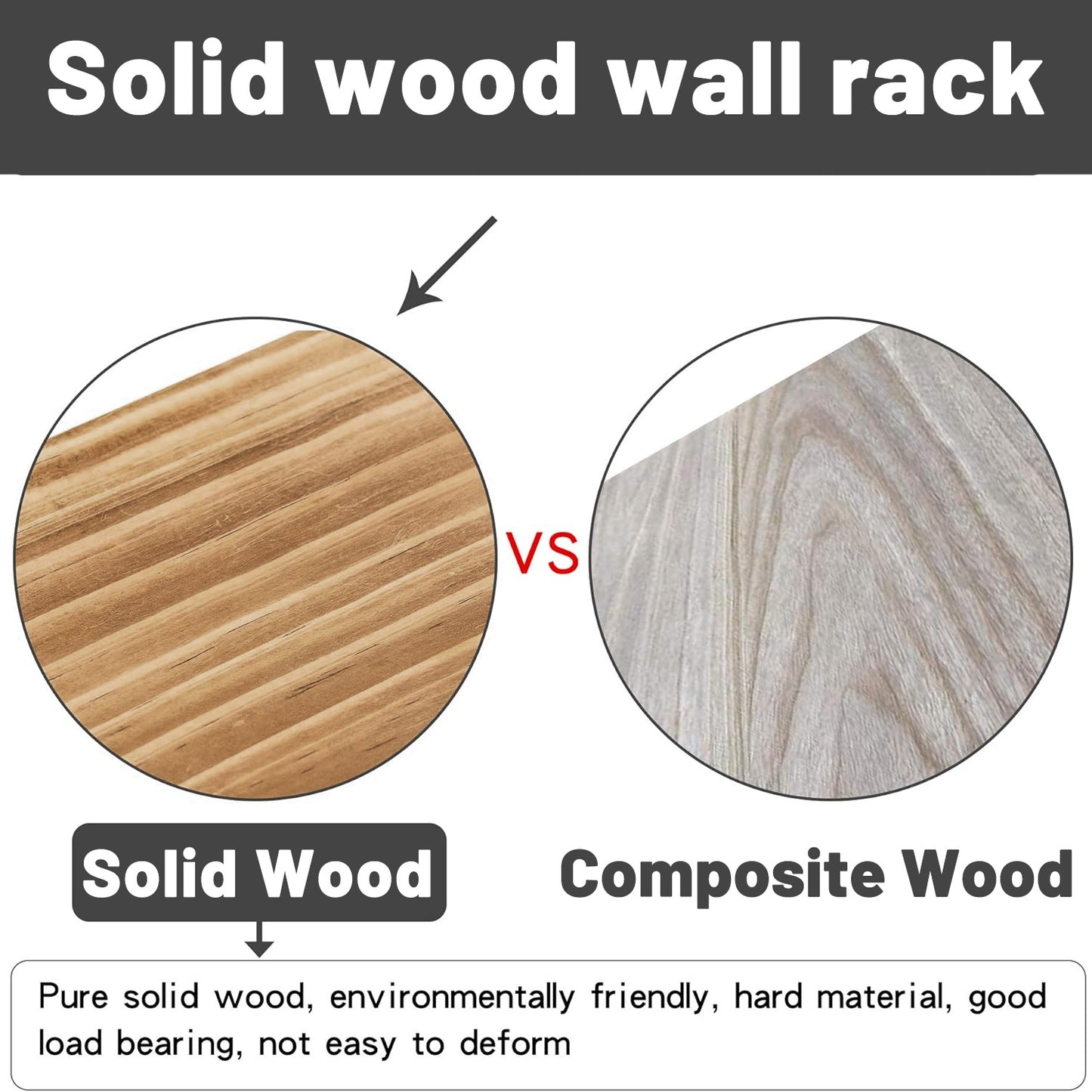 3 Pcs Wood Floating Shelves