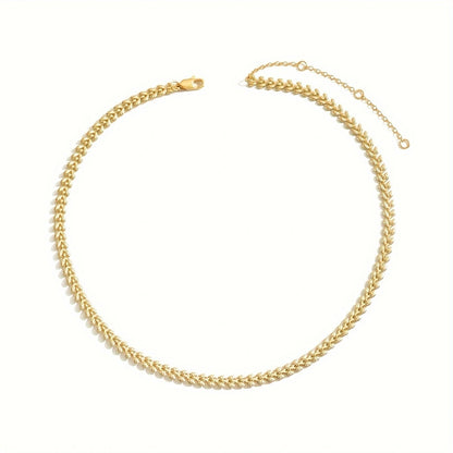 Luxury Chain Necklace Retro Geometric Wheat Leaf Design  Stylish Spring Summer Accessories, Everyday  Party Wear Gift Idea - DropOnline.co