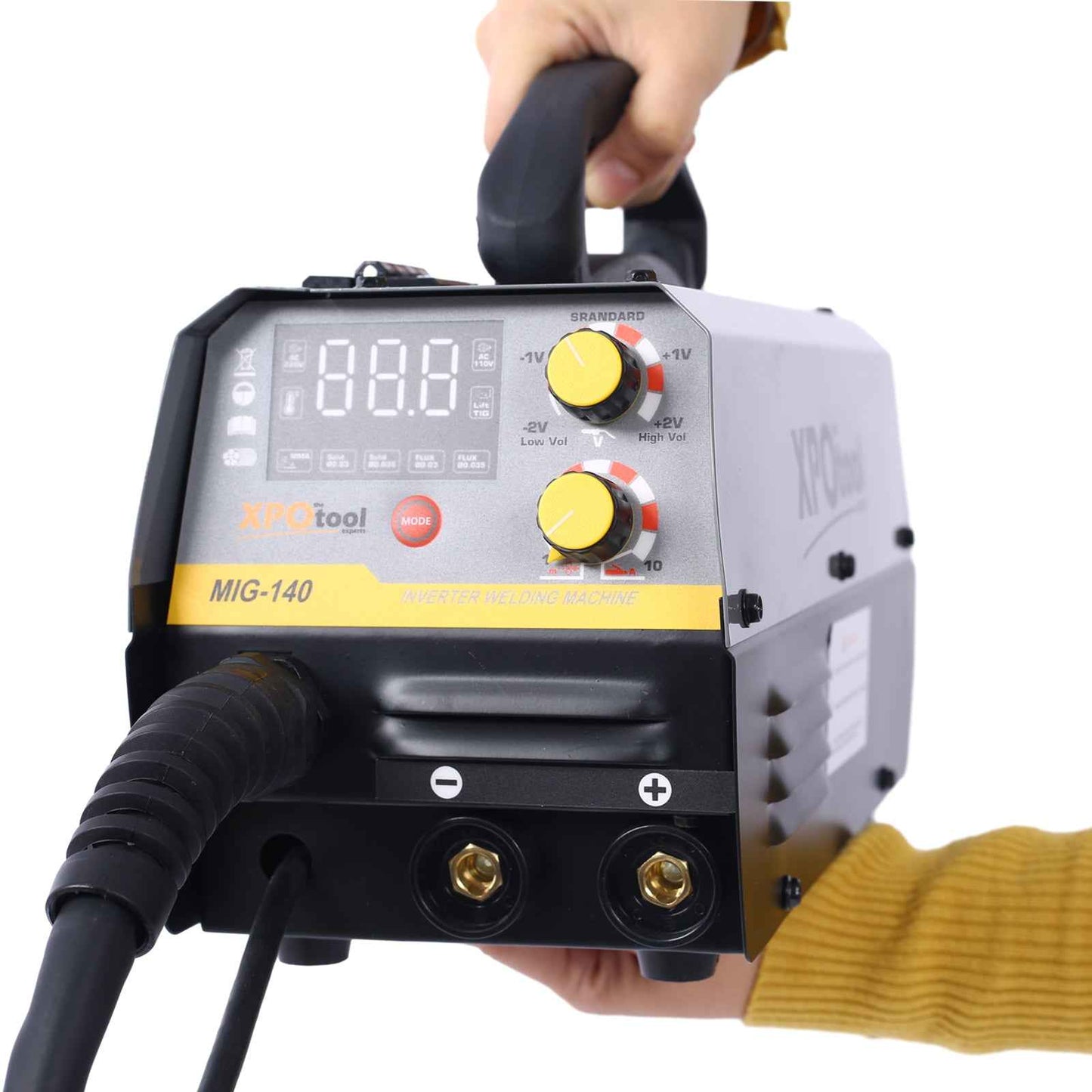 140A MIG Welder,110V 220V Dual Voltage Multiprocess Welder,Gas Gasless MIG Welding Machine,4 In 1 Flux MIG Solid Wire Lift TIG Stick  Welder