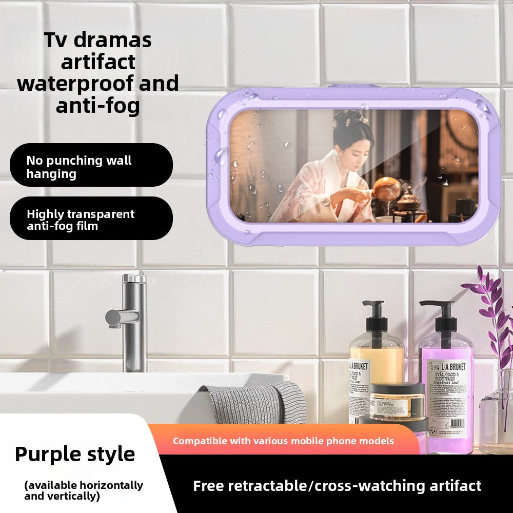 Bathroom Waterproof Phone Holder - Wall-Mount Shower Case with Touch Access