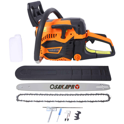 62CC Gas Powered Chainsaw, 22Inch 2-Cycle Petrol Handheld Chain Saw, Gasoline Gas Chainsaws For Tree Wood Cutting,EPA Compliant