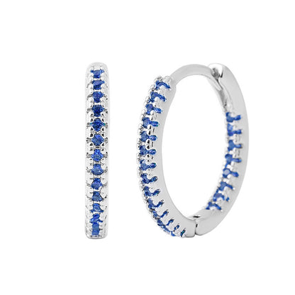 Circle Female Earrings Ear Clip Multicolor Zircon Elegant - DropOnline.co