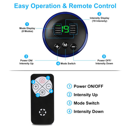 1Pc Foot Massage Pad Electric Stimulator Massager Unit Leg Reshaping Muscle Pain Relax Foldable Massage Mat With 8 Modes 19 Intensity Levels Remote Control - DropOnline.co