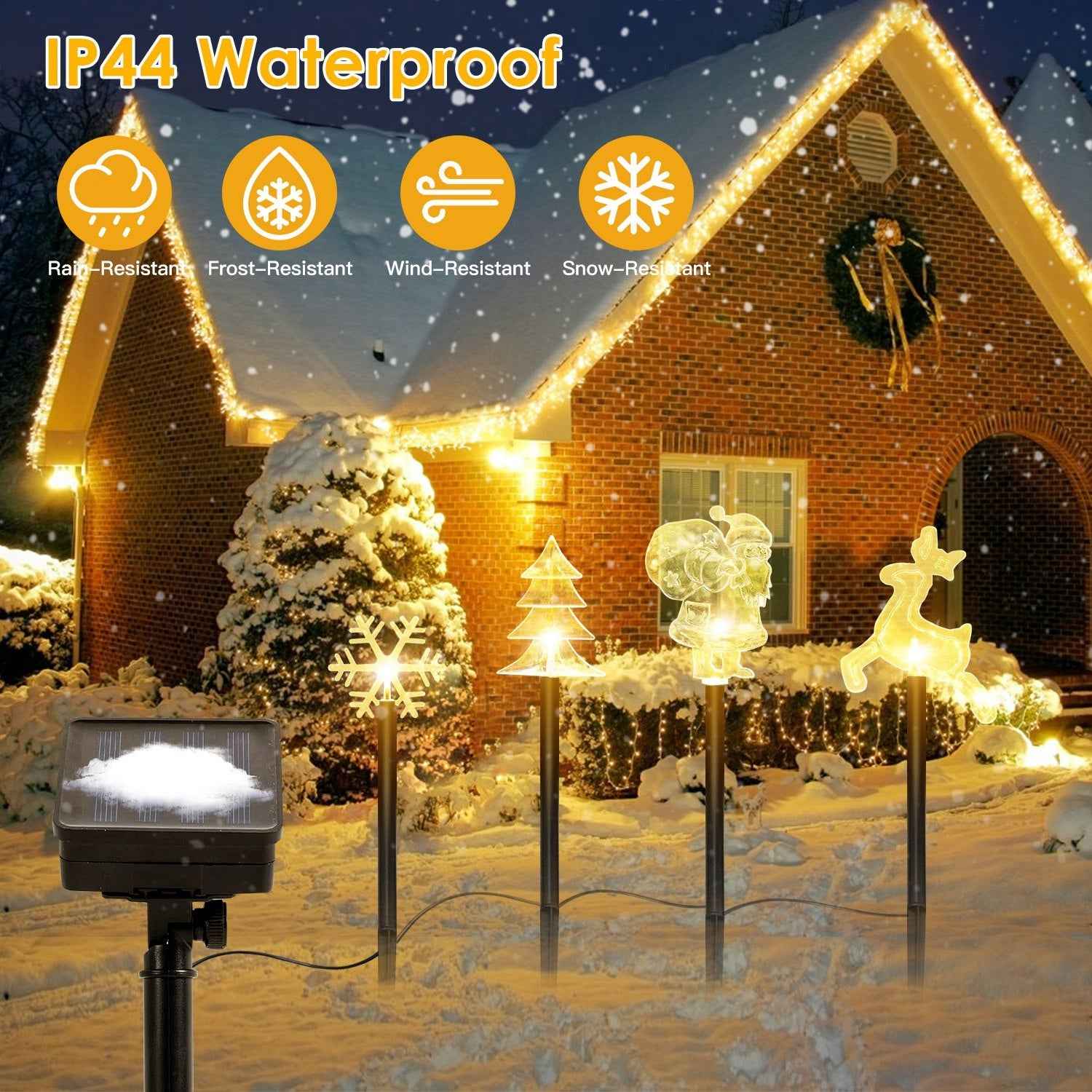 5Pcs Mixed Christmas Solar Stake Light Set - Waterproof Outdoor Landscape Light - DropOnline.co