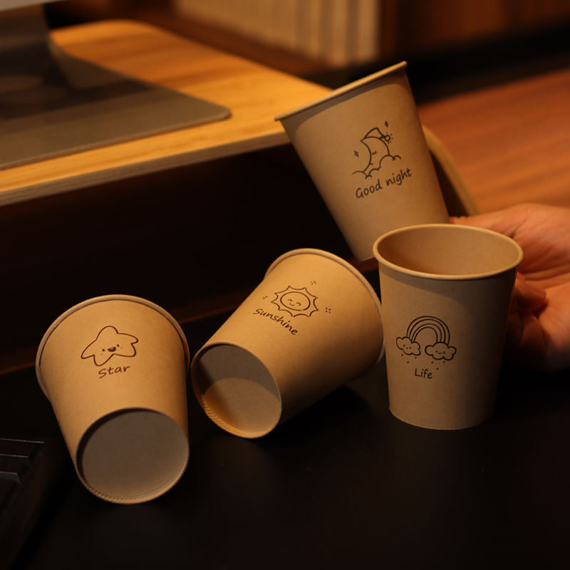 Thickened Disposable Paper Cups - Heavy-Duty Hot Beverage Cups