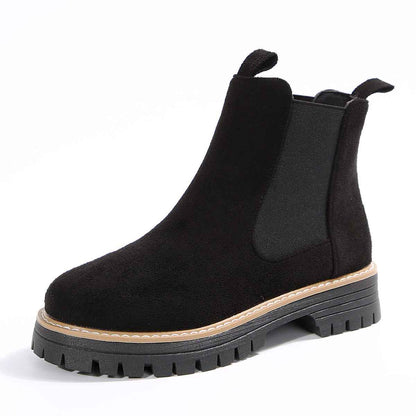 Frosted Mid-ankle Chelsea Bootsstylish, Casual, And Versatile Women's Boots