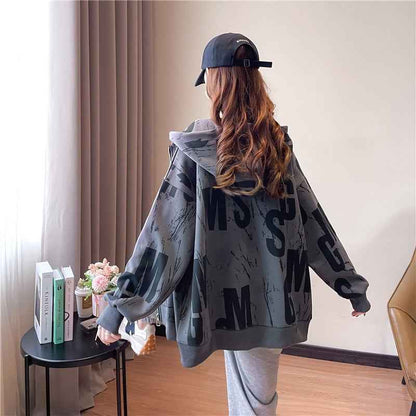European And American Letters Loose Cardigan Coat Women