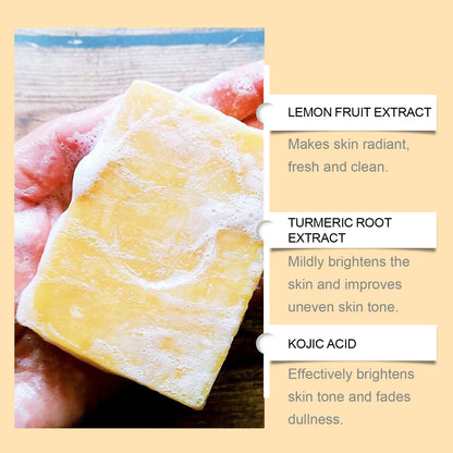 Lemon Turmeric Brightening Soap Gently Cleanses The Skin, Moisturizes, Hydrates And Replenishes Water. It Is A Facial And Body Care Soap - DropOnline.co