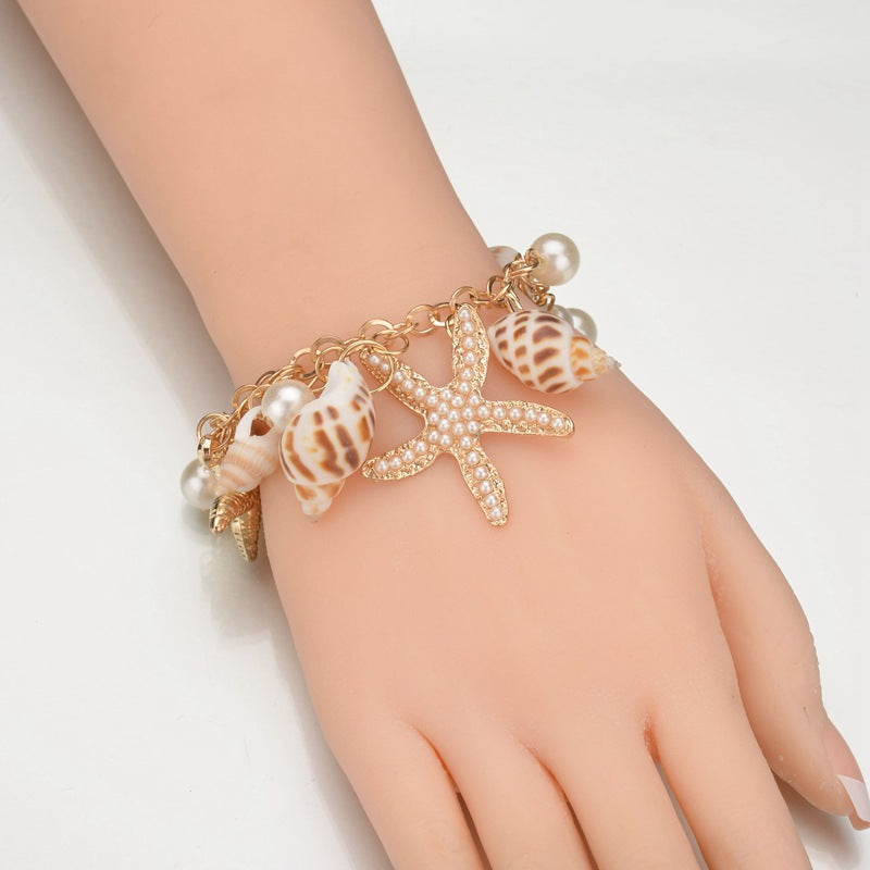 Starfish Shell Bracelet - Ocean-Inspired Beach Jewelry