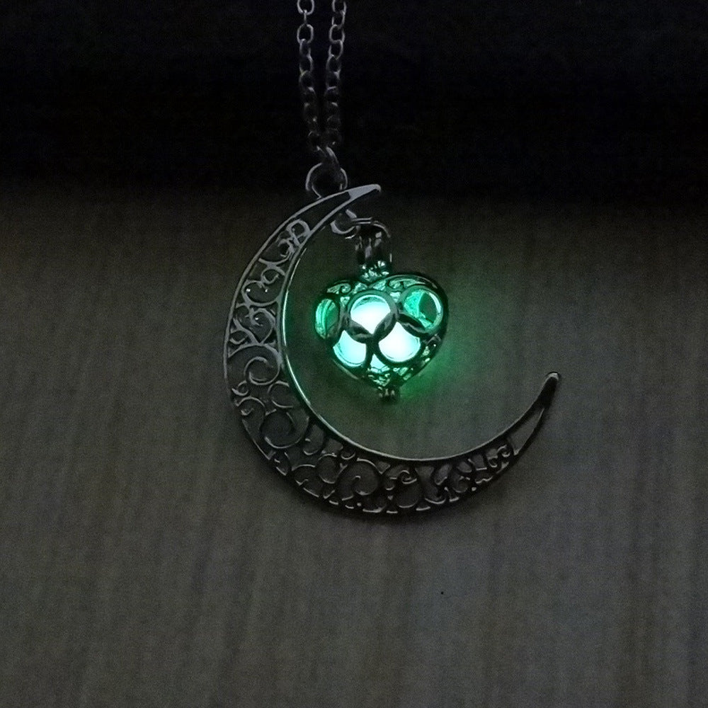 Glowing Pendant Necklace - Silver Plated Chain