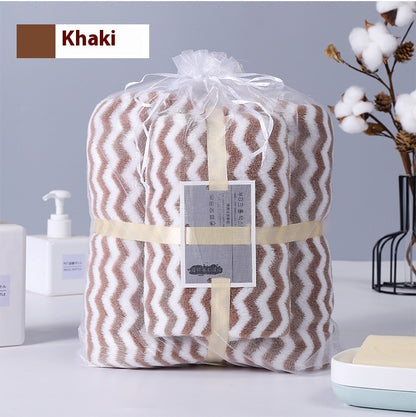 Water Ripple Coral Fleece Towels Child And Mother Suit Two-piece Set