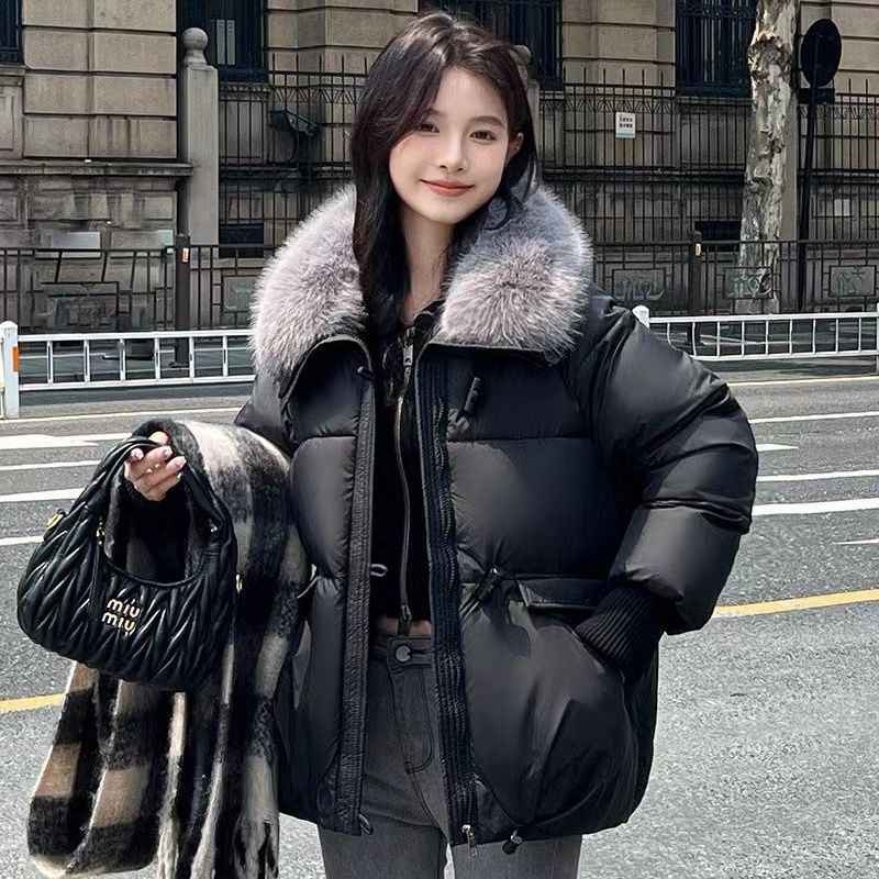 Korean Style Loose Lapels Sense Puffer Jacket Coat