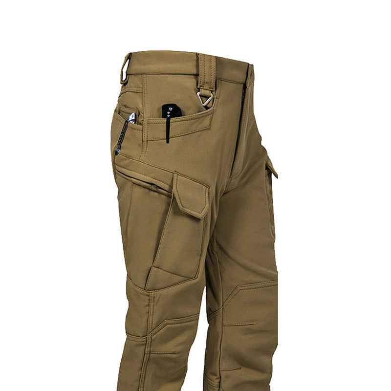 Outdoor Technical Trousers Men's Soft Shell Tactical Pants Fleece Warm Leisure