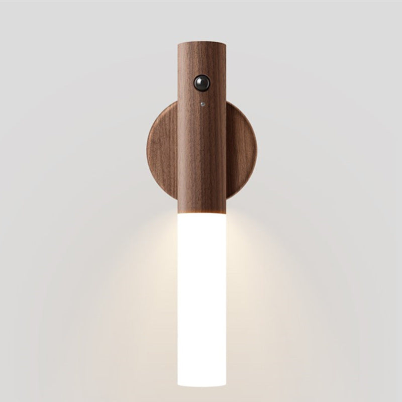 Solid Wood Motion Sensing Night Light - USB Rechargeable