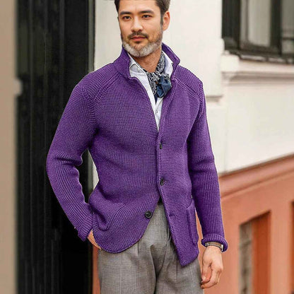 Casual Long Sleeve Solid Color Knitted Coat