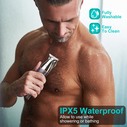 1Set All In One Beard Trimmer For Men With 5 Trimmer Heads IPX5 Waterproof Electric Razor For Face Nose Body Beard Cordless Hair Shaver Clipper Grooming Kit For Men Husband Father - DropOnline.co