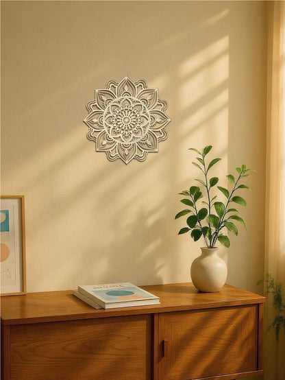 Hand-Hammered Moroccan Metal Mandala Wall Art - Bohemian Living Room Decor - DropOnline.co
