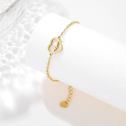 Women's Heart-shaped ECG Bracelet Versatile Hand Jewelry - DropOnline.co