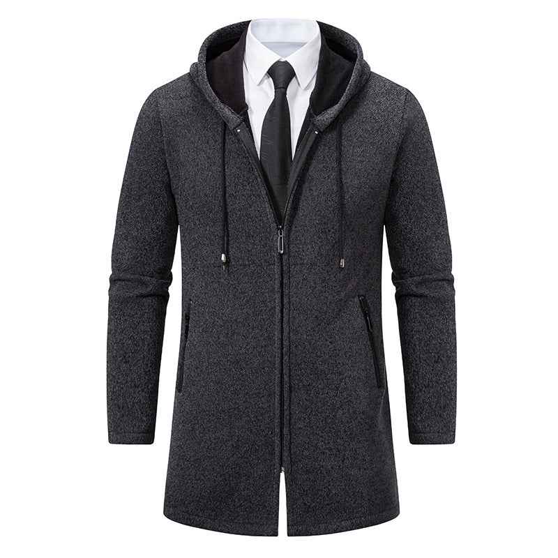 New Men's Chenille Hooded Cardigan Sweater