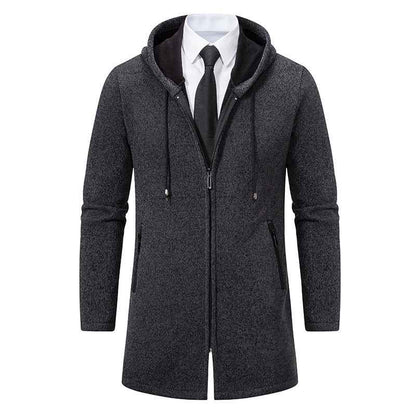 New Men's Chenille Hooded Cardigan Sweater