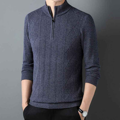 Half Zipper Thickening Thermal Head Cover Knitted Inner Match Woolen Sweater