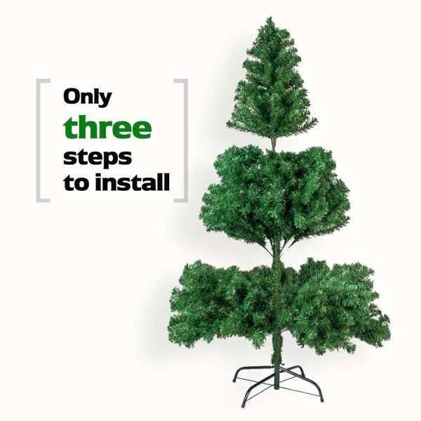 Green 7ft 1100 Branch PVC Christmas Tree - Full Lush Design - DropOnline.co