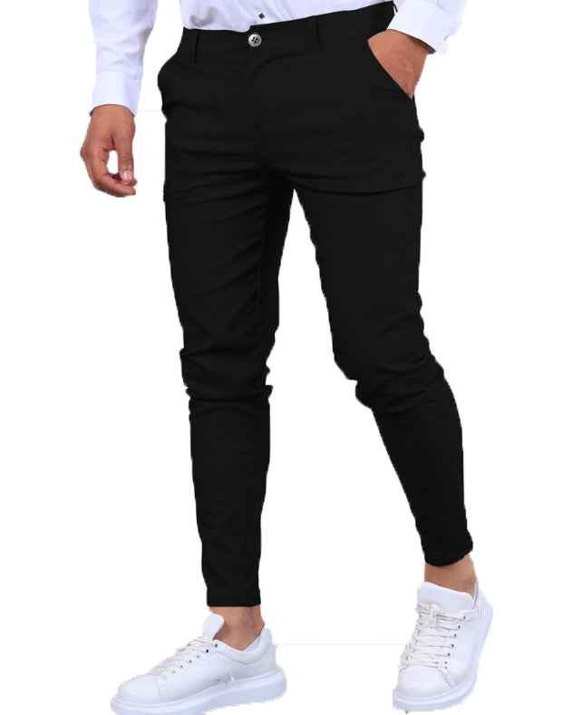 Men's Business Casual Ice Silk Pants - Tight Stretch Trousers