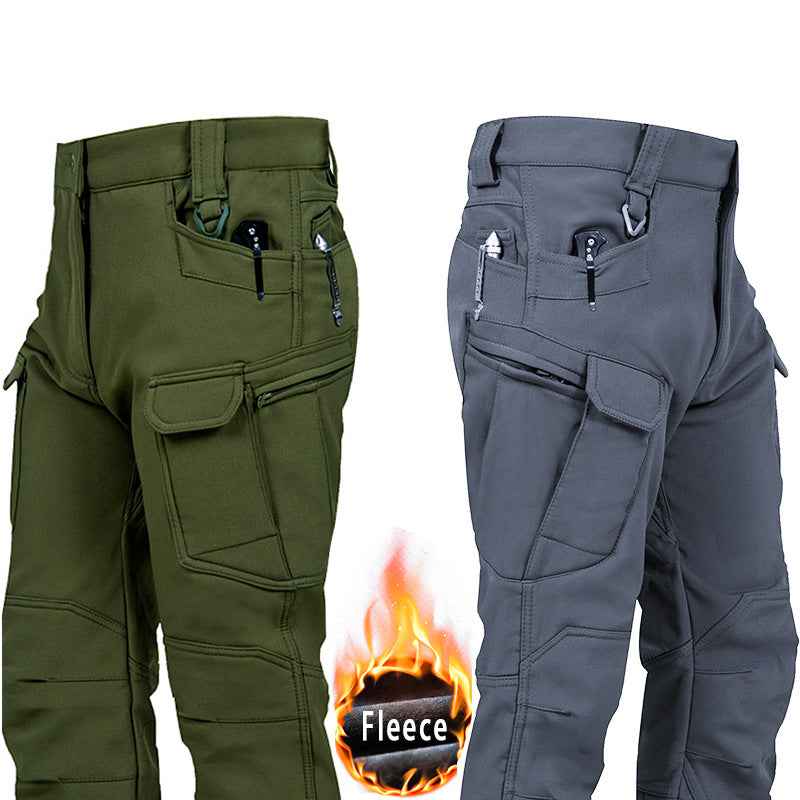 Outdoor Technical Trousers Men's Soft Shell Tactical Pants Fleece Warm Leisure