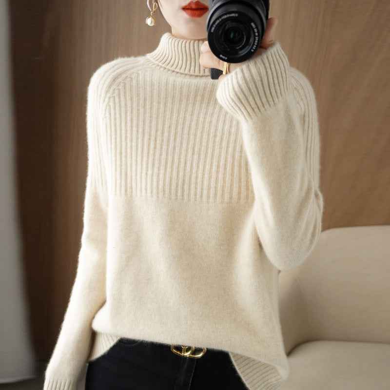 Loose High-neck Sweater Base Layer For Women
