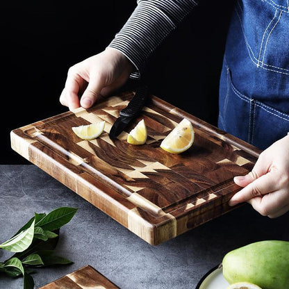 Kitchen Household Parquet Solid Wood Cutting Board - DropOnline.co