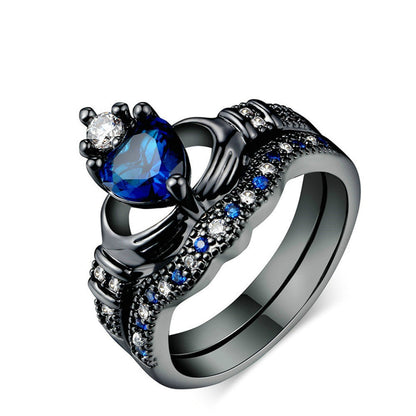 Crown love sapphire female ring - DropOnline.co