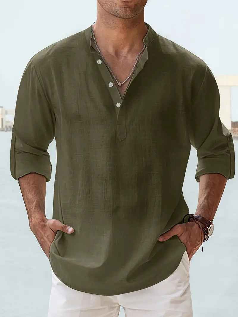 Men's Long-sleeved Breathable Button-down Shirt