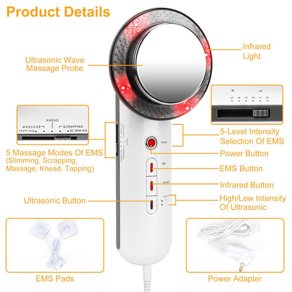 1Pc Ultrasonic Body Shaping Machine 3 In 1 Multifunctional EMS Infrared Massager Fat Remover For Belly Waist Leg Arm Skincare - DropOnline.co