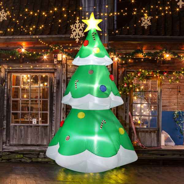 6.9ft Christmas Tree - 4 LED Light Bundles Pocket Inflatable Decoration - DropOnline.co