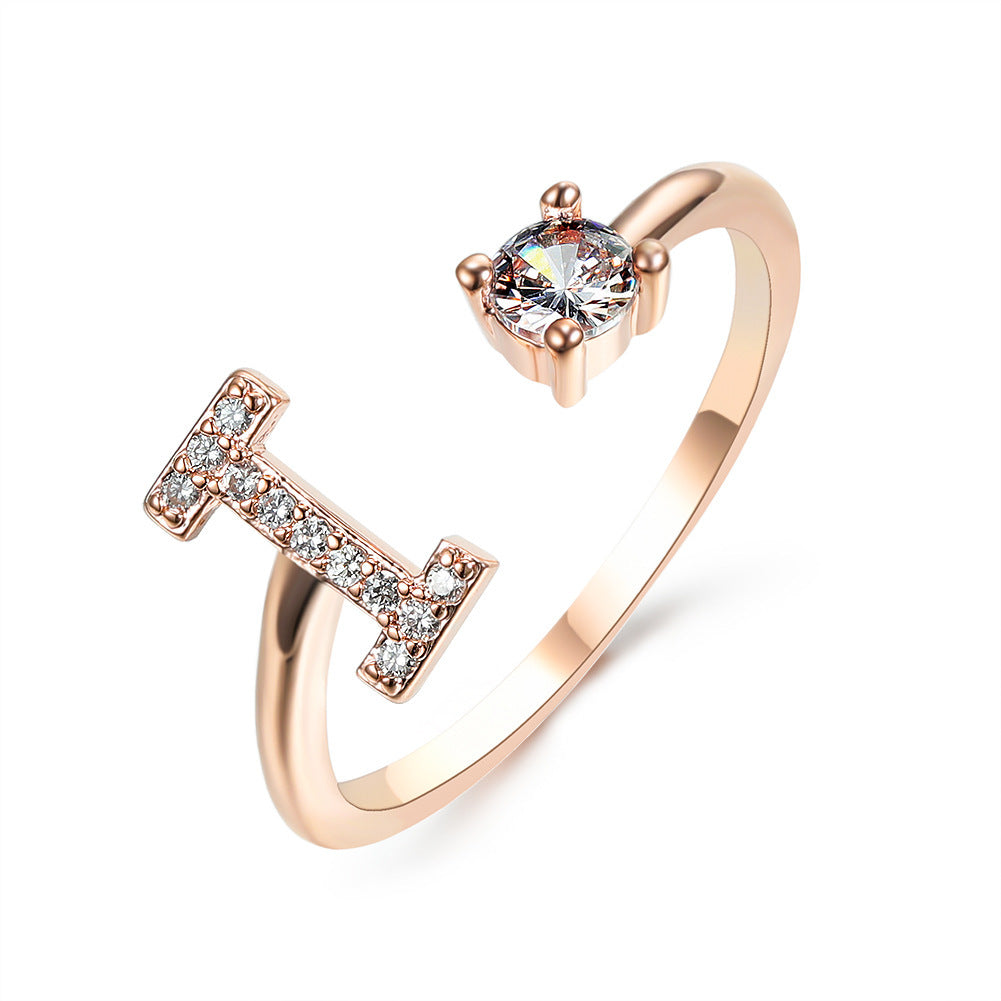 Adjustable Initial Letter Ring - Personalized Alphabet Jewelry