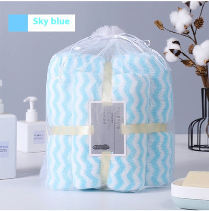 Water Ripple Coral Fleece Towels Child And Mother Suit Two-piece Set