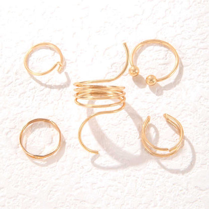 European And American Ins Cool Style Simple Retro Trendy Wave Open Ring - DropOnline.co