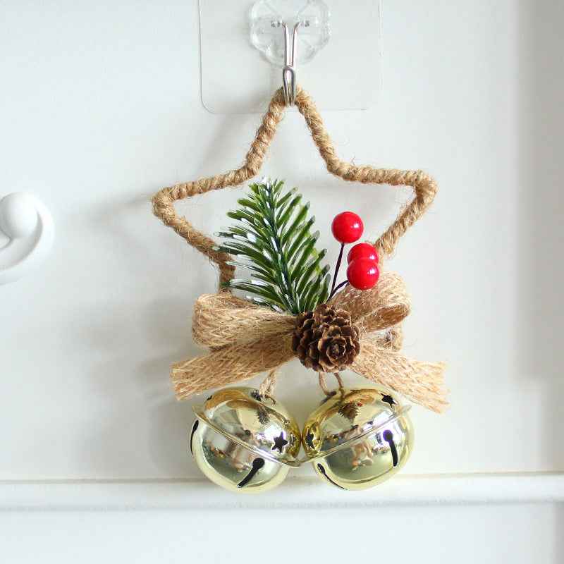 Christmas Five-Pointed Star Bell Pendant - Festive Accessories Ornament (3 Colors) - DropOnline.co