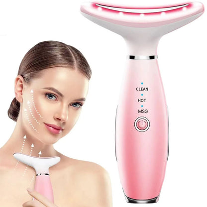 Neck Face Massager, Skin Care Face Massage Tool, 3-in-1 Facial Massager, Face Sculpting Tool With Thermals, Vibration - DropOnline.co