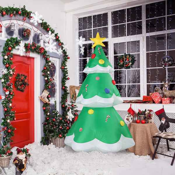 6.9ft Christmas Tree - 4 LED Light Bundles Pocket Inflatable Decoration - DropOnline.co