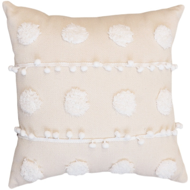 Pillowcase Tufted Pillow Solid Color Cover Waist Cushion