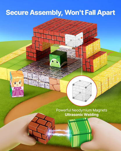 Magnetic Blocks 100 PCS Magnet Blocks Set STEM Montessori Sensory Toys