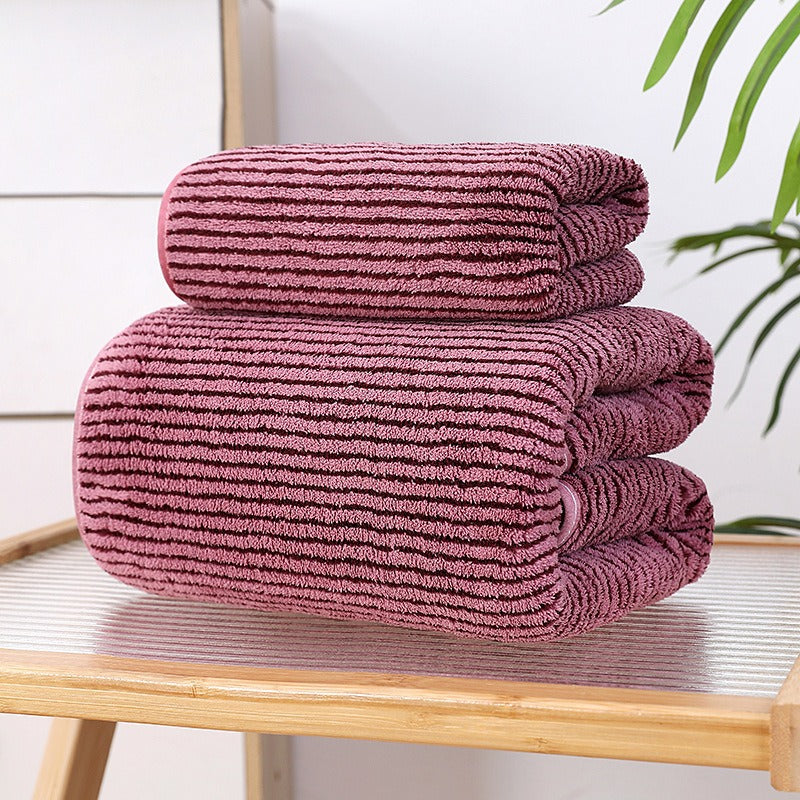Premium Coral Fleece Towel Set - Quick Dry Bath & Beach