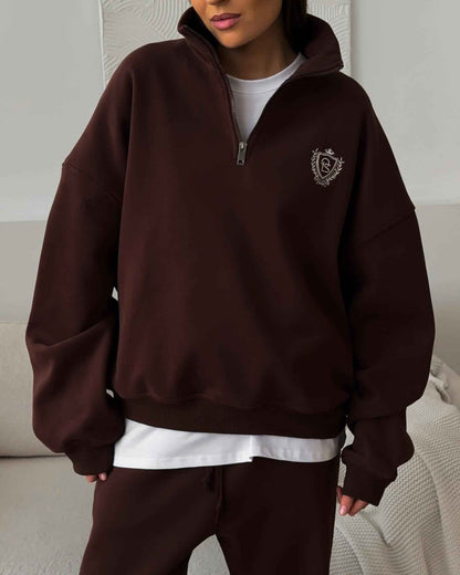 All-matching Comfortable Letter Crew Neck Terry Sweater