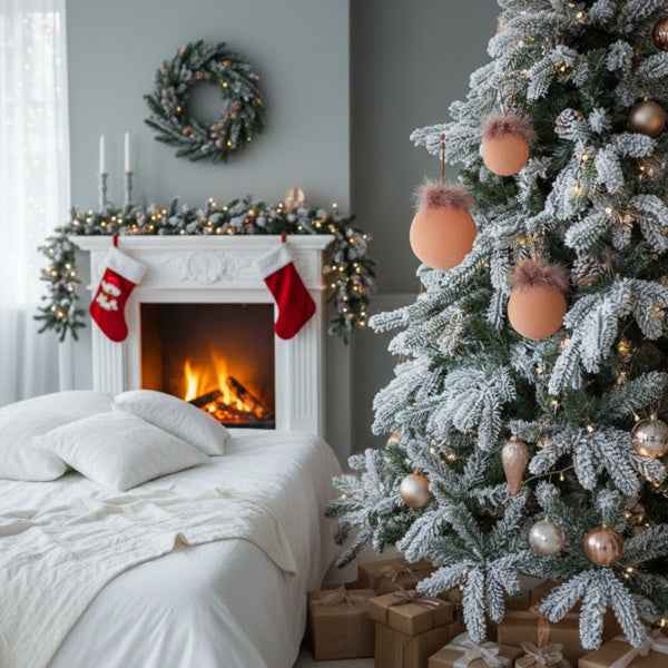 4PCS Glass Christmas Ball Ornaments - Brown Shiny Holiday Tree Decorations (4.7 inch) - DropOnline.co