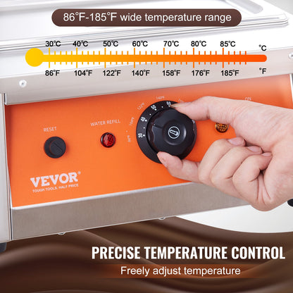 Chocolate Tempering Machine, 17.6 Lbs 2 Tanks Chocolate Melting Pot TEMP Control 86~185F, 1500W Stainless Steel Electric Commercial Food Warmer For Chocolate/Milk/Cream Melting And Heating