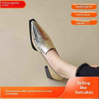 Crack Pointed Deep Mouth High Heels Women