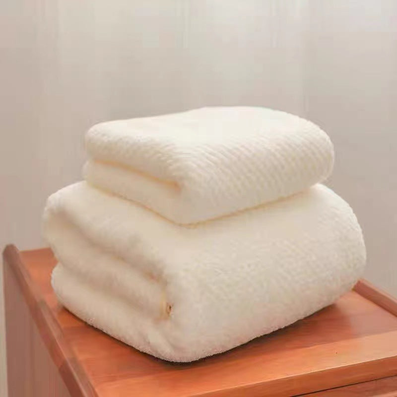 Wide Stripe Dark Stripe Coral Velvet Printing Towels Suit