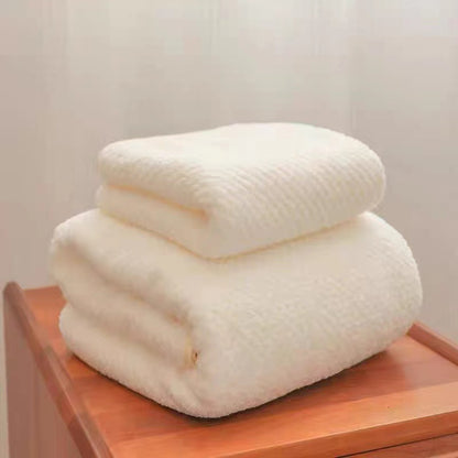 Wide Stripe Dark Stripe Coral Velvet Printing Towels Suit